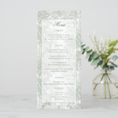 Classic Sage Green Landscape Toile Wedding メニュー (スタンド正面)