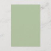 Classic Sage Green Minimalist Wedding QR Code 出欠カード (裏面)