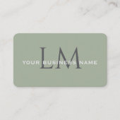 Classic Sage Green Monogram Branding 名刺 (正面)
