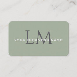 Classic Sage Green Monogram Branding 名刺