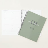 Classic Sage Green Monogram Office Planning プランナー手帳 (ディスプレー)