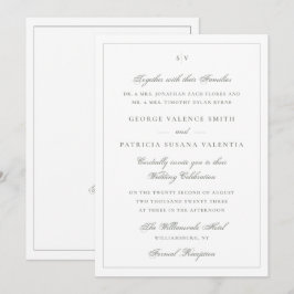 Classic Sage Green Monogram Wedding Website 招待状