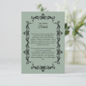 Classic Sage Green Ornately Framed Wedding エンクロージャーカード (スタンド正面)