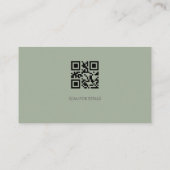 Classic Sage Green QR Code Business Branding 名刺 (裏面)