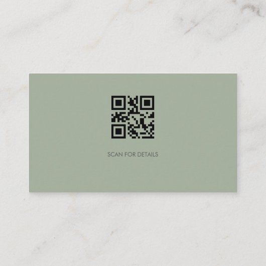 Classic Sage Green QR Code Business Branding 名刺 (裏面)