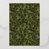 Classic Sage Green Roses 18th Birthday Debut Gold 箔招待状 (裏面)