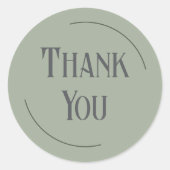 Classic Sage Green Thank You Business Branding ラウンドシール (正面)