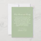 Classic Sage Green Wedding Photo Thank You Card サンキューカード (裏面)