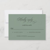 Classic Sage Green Wedding RSVP card (正面)
