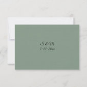 Classic Sage Green Wedding RSVP card (裏面)