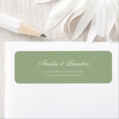 Classic Sage Green & White Script Wedding Address ラベル (インサイチュ)