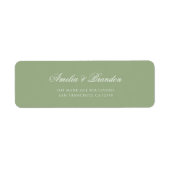 Classic Sage Green & White Script Wedding Address ラベル (正面)