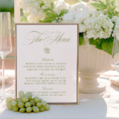 Classic Sage Green & White Wedding Menu