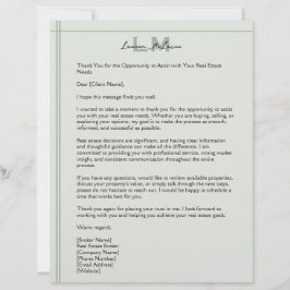 Classic Sage Realtor Client Correspondence Letter レターヘッド