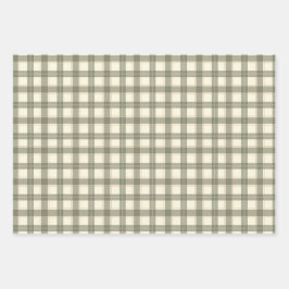 Classic Sage Tartan Wrapping Paper Sheet Set ラッピングペーパーシート