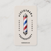 Classic Sand Red White Blue Barber Pole Barbershop 名刺 (正面)