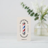 Classic Sand Red White Blue Barber Pole Barbershop 名刺 (スタンド正面)