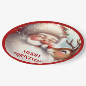 Classic Santa and Rudolph Kids Christmas Plates ペーパープレート (アングル)