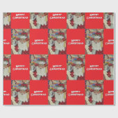 Classic Santa - Checking It Twice Holiday Red ラッピングペーパー (フラット)