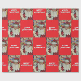 Classic Santa - Checking It Twice Holiday Red ラッピングペーパー