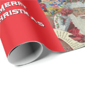 Classic Santa - Checking It Twice Holiday Red ラッピングペーパー (ロールコーナー)