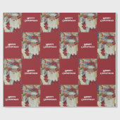 Classic Santa - Checking It Twice Merry Christmas ラッピングペーパー (フラット)