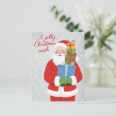 Classic Santa Claus Jolly Gifts シーズンポストカード (スタンド正面)