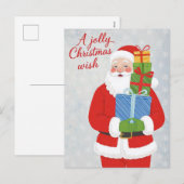 Classic Santa Claus Jolly Gifts シーズンポストカード (正面/裏面)