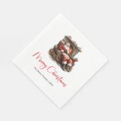 Classic Santa Claus Modern Cozy Christmas Napkins スタンダードランチョンナプキン (角)