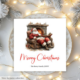 Classic Santa Claus Modern Cozy Christmas Napkins スタンダードランチョンナプキン