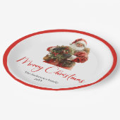 Classic Santa Claus Modern Cozy Christmas Plate ペーパープレート (アングル)