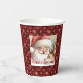 Classic Santa Claus Rudolph Cute Cartoon Cups 紙コップ (裏面)