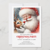 Classic Santa Claus Rudolph Holiday Joy Celebrate 招待状 (正面)