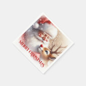 Classic Santa Claus Rudolph Holiday Party Dinner  スタンダードカクテルナプキン (角)