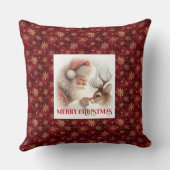 Classic Santa Claus Rudolph Pillow Christmas Accen クッション (裏面)