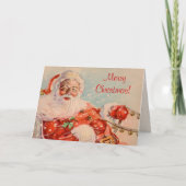 Classic Santa Claus Sleigh Ride Christmas Card シーズンカード (正面)