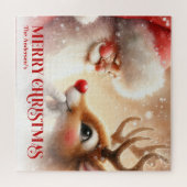 Classic Santa Claus with Rudolph Festive Jigsaw ジグソーパズル (横)