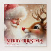 Classic Santa Claus with Rudolph Festive Jigsaw ジグソーパズル (縦)