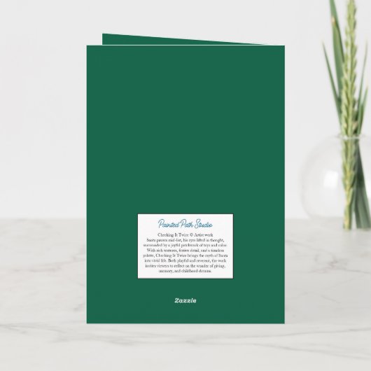 Classic Santa Green Inside Checking It Twice シーズンカード (裏面)