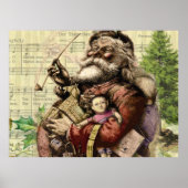 Classic Santa Illustration ポスター (正面)