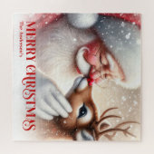 Classic Santa Rudolph Custom Christmas Puzzle Kids ジグソーパズル (横)