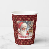 Classic Santa Rudolph Cute Holiday Party Drink Cup 紙コップ (裏面)