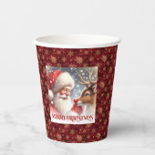Classic Santa Rudolph Cute Holiday Party Drink Cup 紙コップ (正面)