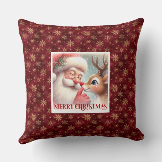 Classic Santa Rudolph Festive Xmas Pillow Delight  クッション (裏面)