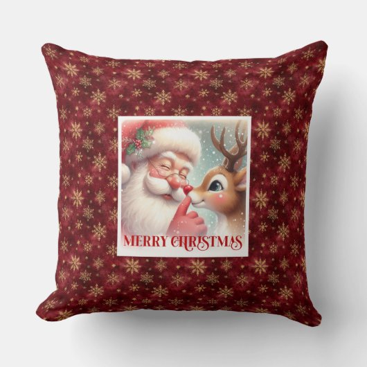 Classic Santa Rudolph Festive Xmas Pillow Delight クッション (正面)