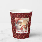Classic Santa Rudolph Funny Cartoon Christmas Cups 紙コップ (裏面)