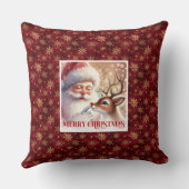 Classic Santa Rudolph Pillow Merry Xmas Warmth  クッション (裏面)