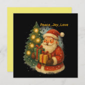 Classic Santa Under the Tree  Flat Christmas Card (正面/裏面)