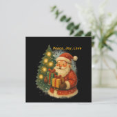 Classic Santa Under the Tree  Flat Christmas Card (スタンド正面)