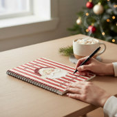 Classic Santa Watercolor Red Stripe Holiday ノートブック